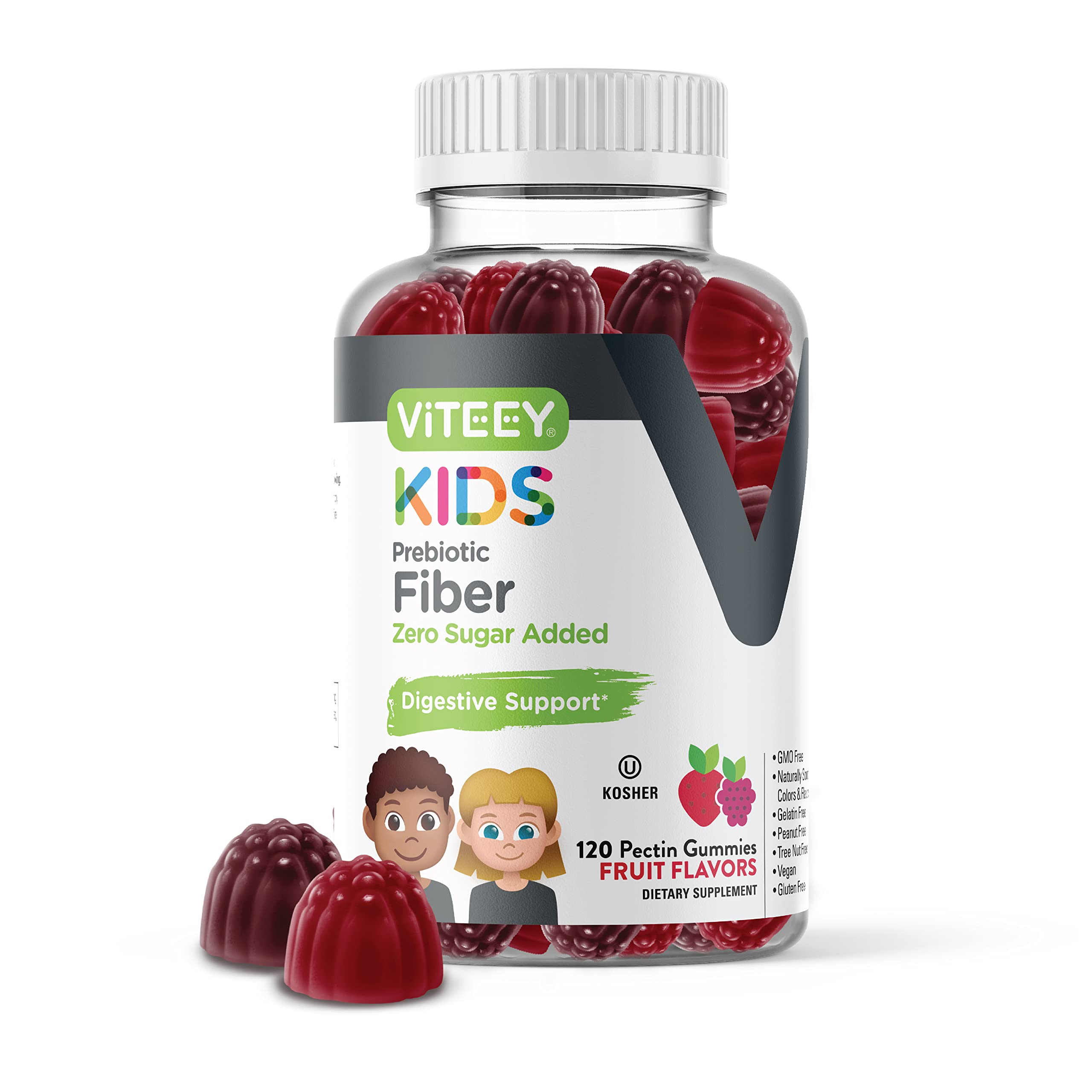 Viteey prebiotic kids fiber bottle for daily fiber source supporting digestive balance.