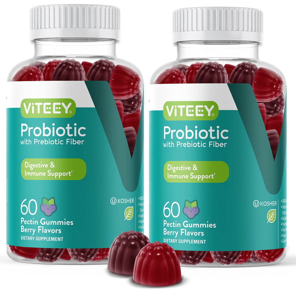 Viteey Probiotic Gummies bottle front for easy daily gut support