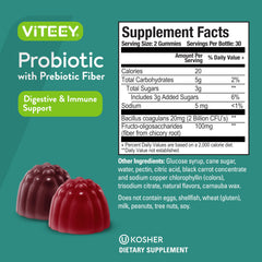 Viteey Probiotic Gummies bottle open reveals 120-count two-month supply