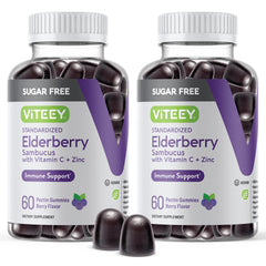 Viteey Sambucus gummies bottle for daily immune support and berry flavor.