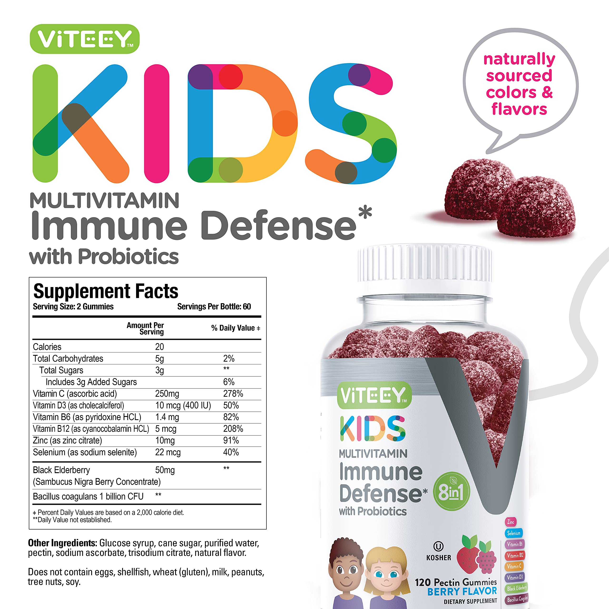 Viteey vitamin C ingredient visual highlighting immune nutrition.