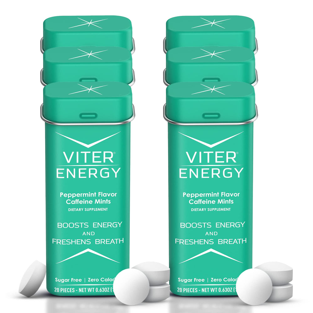 Viter Energy 40mg Mints pack shows portable energy on the go.