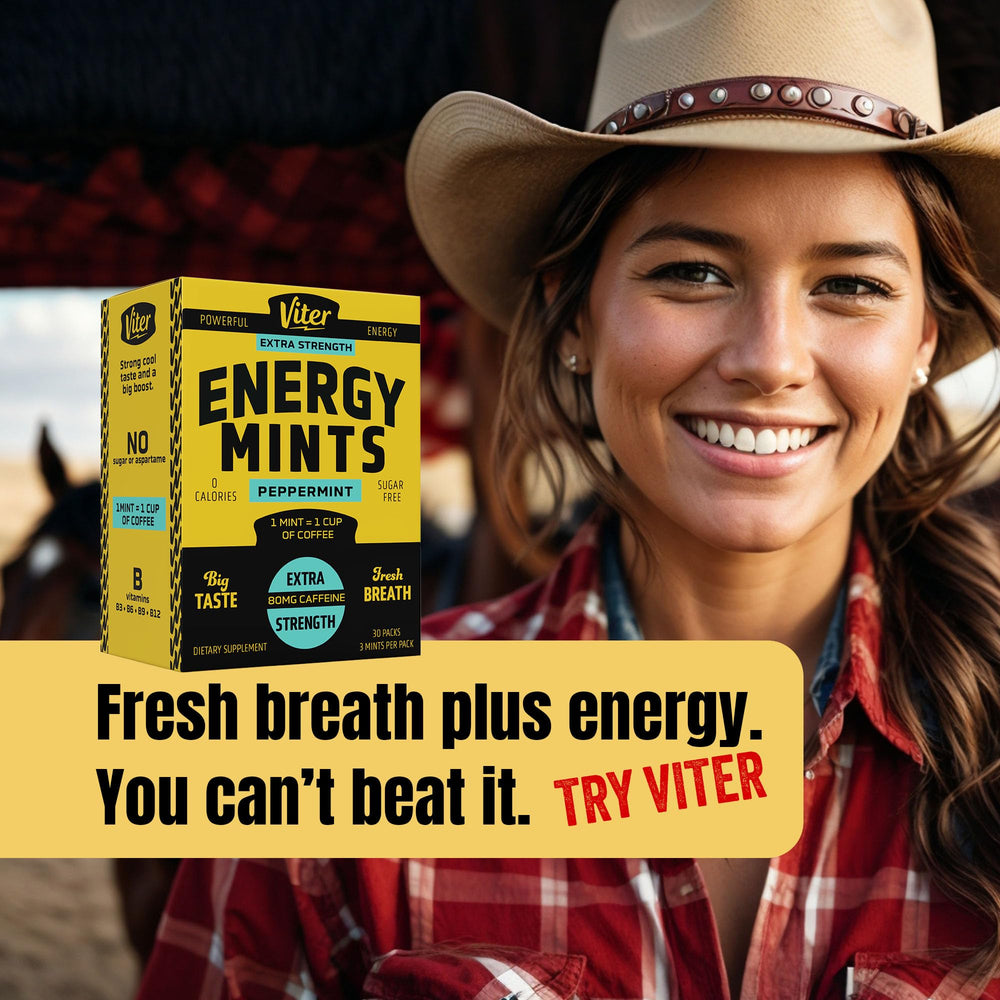 Viter Energy peppermint flavor conveys refreshing taste while boosting alertness