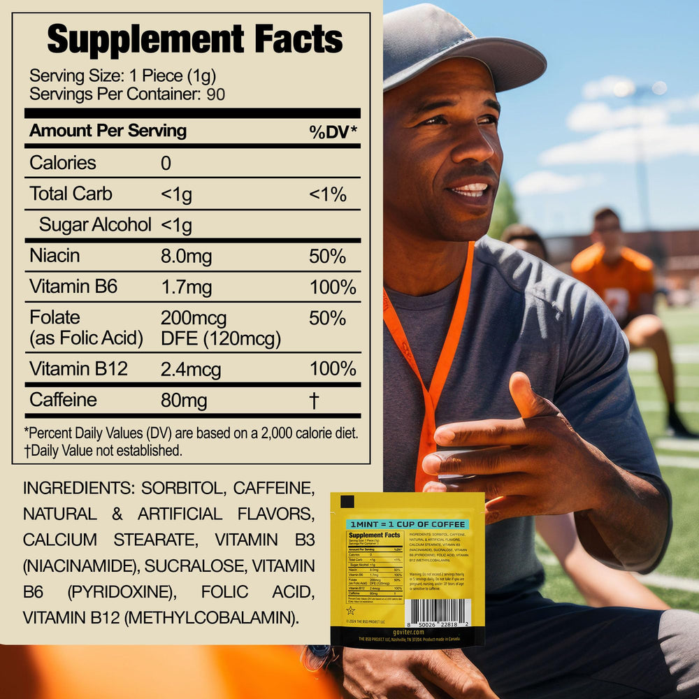Viter Energy sachet pack shows convenient on-the-go mints for travel and study
