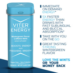 Viter Energy 20-count mint tin, compact and portable for on-the-go energy.