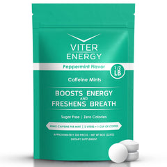 Viter Energy mints bulk bag closeup showing convenient energy on the go