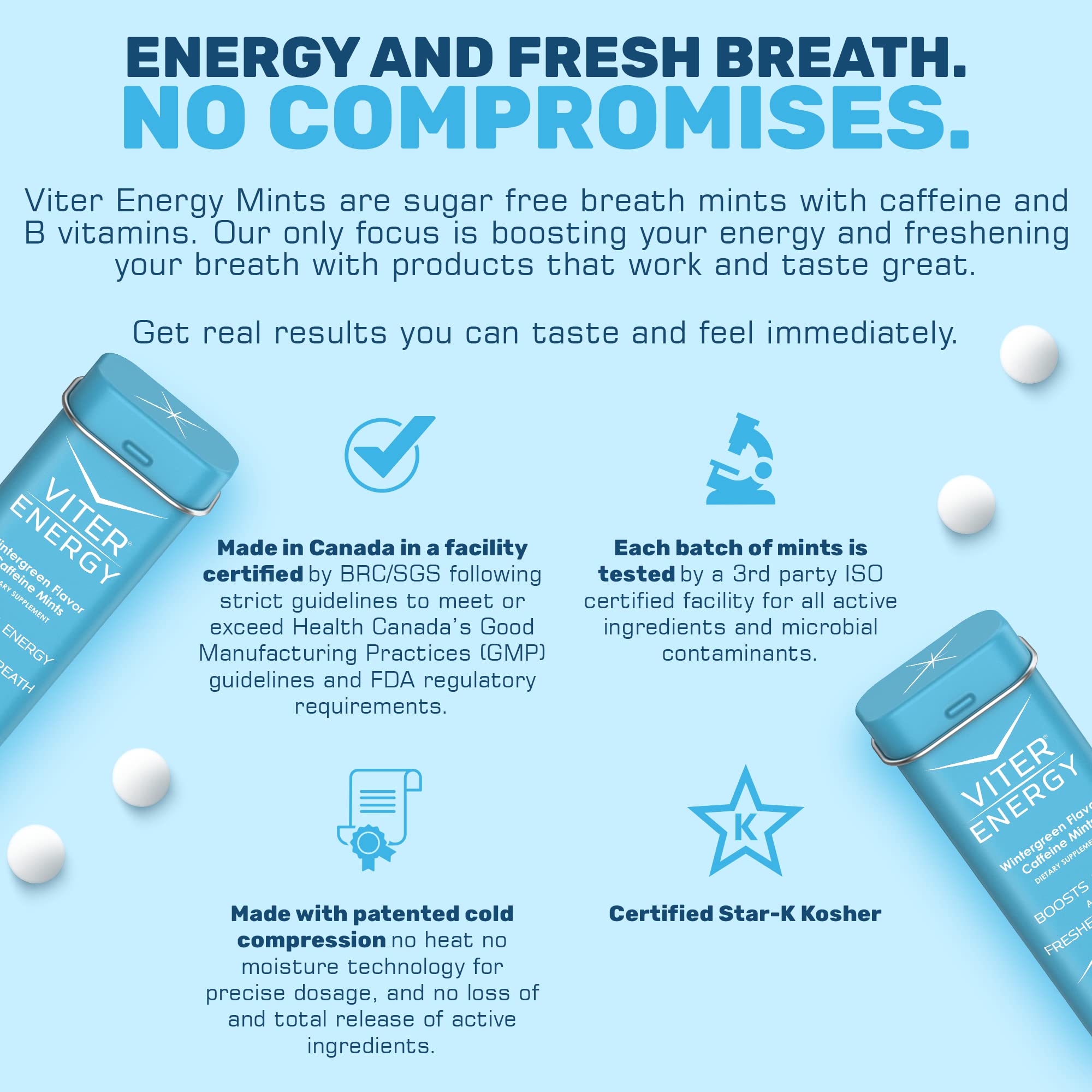 Pocket-friendly Viter Energy tin for quick energy during travel or work.