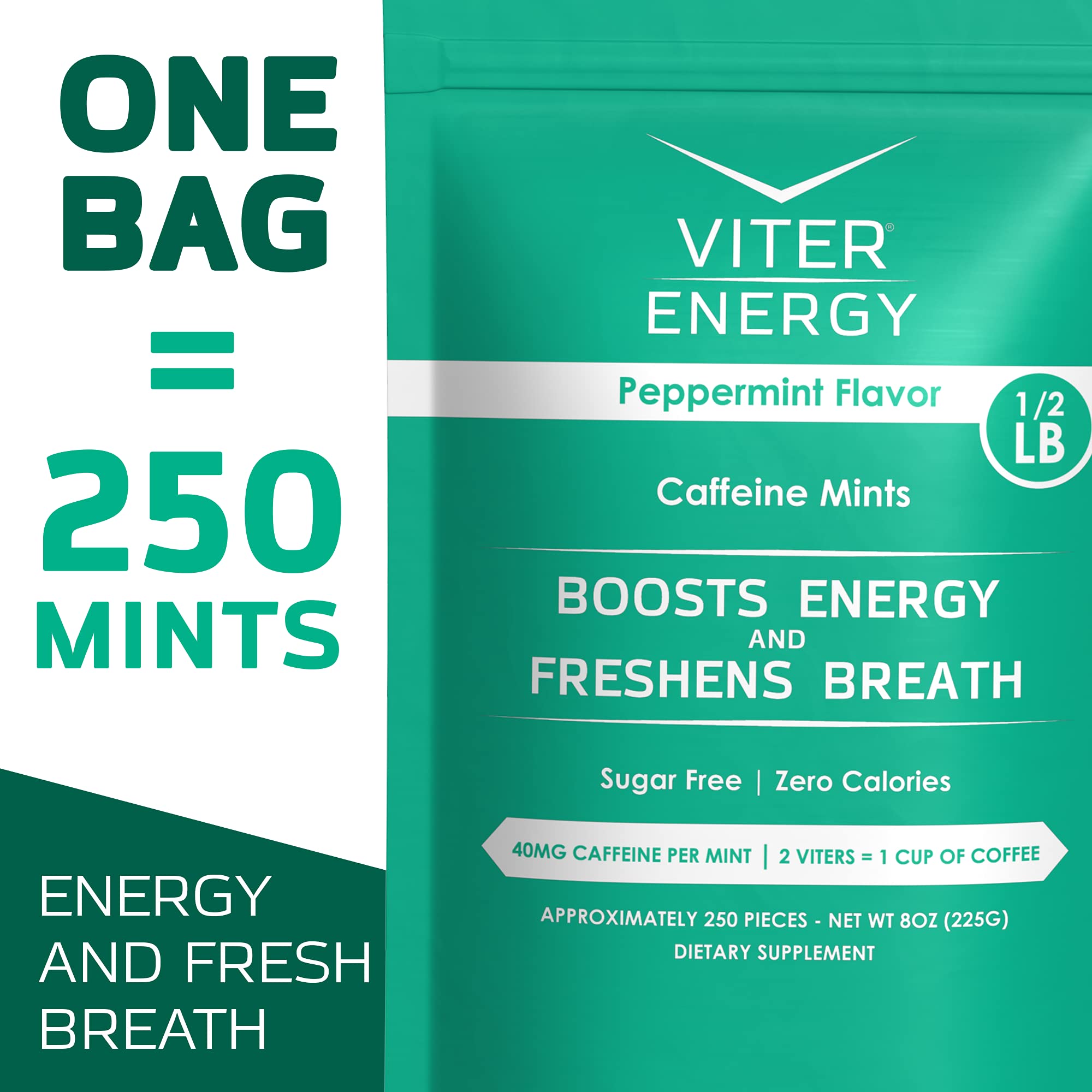 Viter Energy vegan and gluten-free mints label visible on package