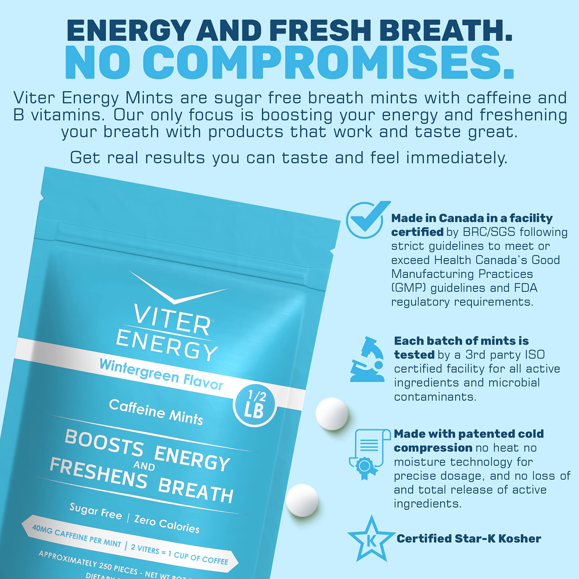 Viter Energy vegan gluten-free label confirms dietary compatibility.