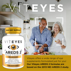 Viteyes AREDS 2 classic bottle front showing trusted eye health supplement.