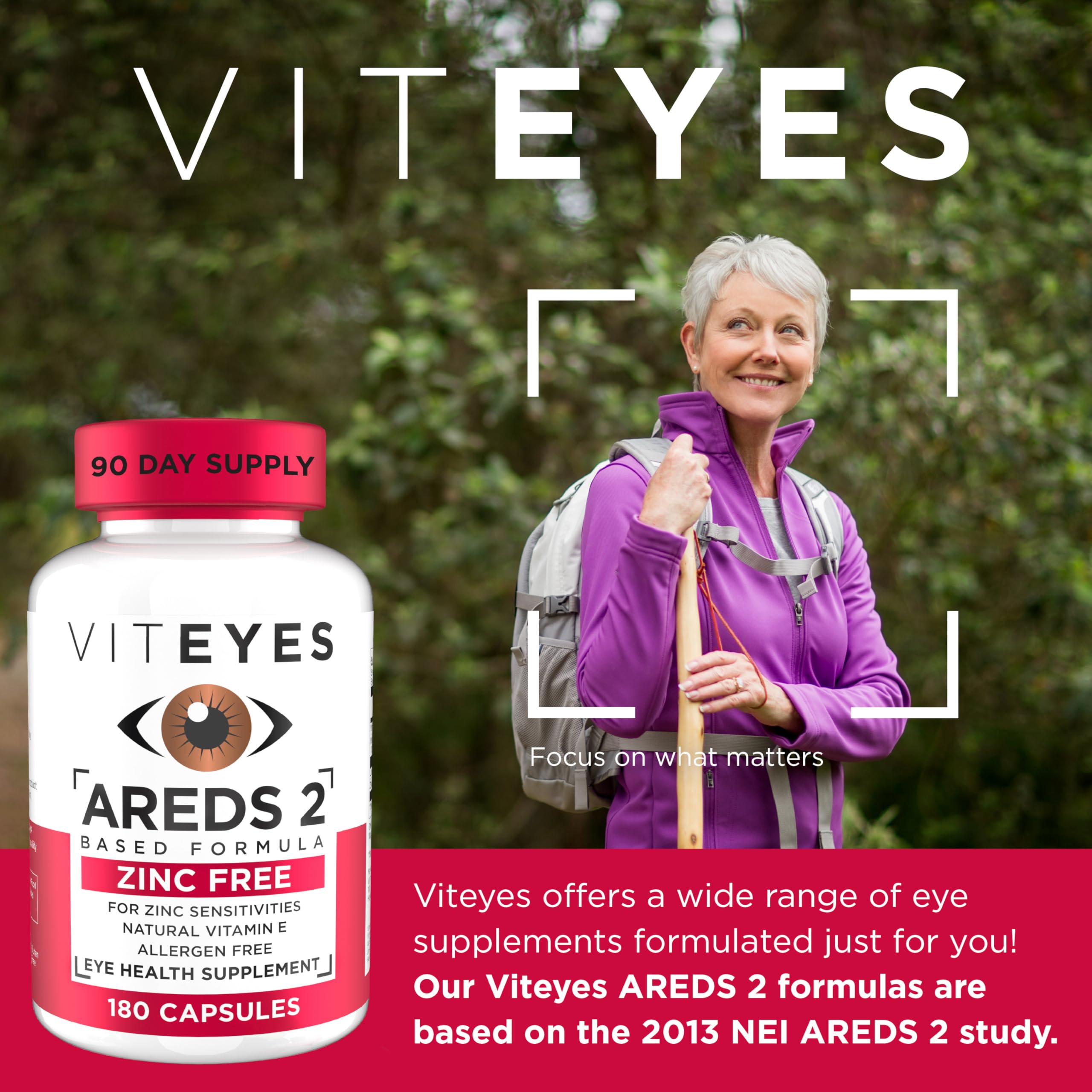 Closeup of Viteyes AREDS2 capsules showing white softgel pills.