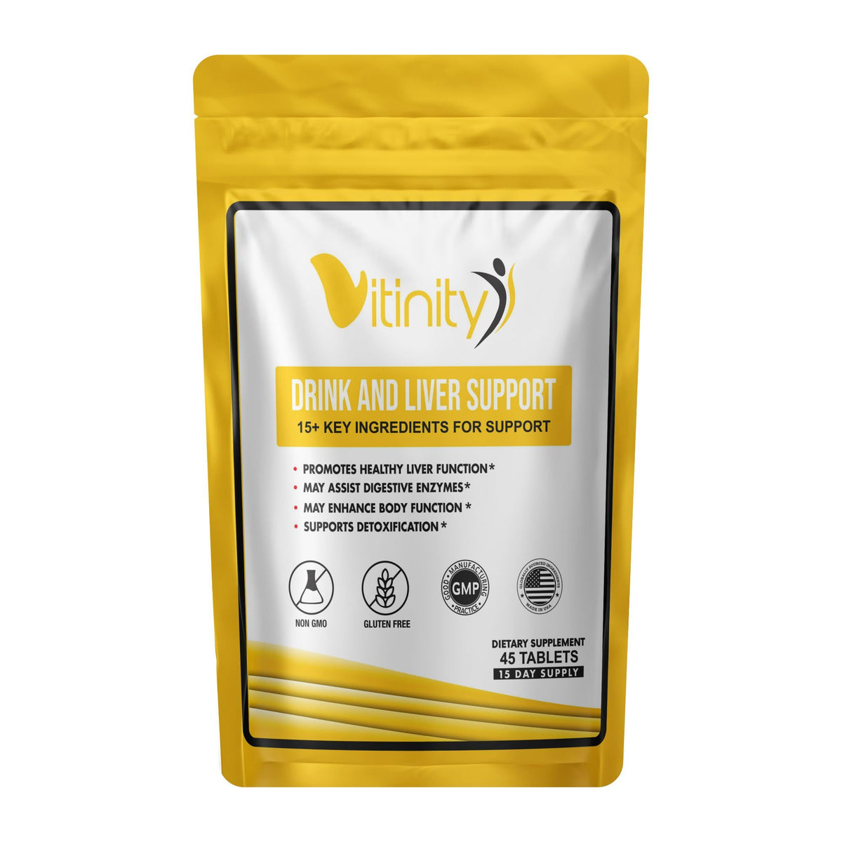 VITINITY Anti-Drink Aid bottle front illustrates a multi-ingredient formula for cravings support