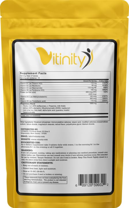 VITINITY Drink Support multivitamin box highlighting comprehensive nutrition