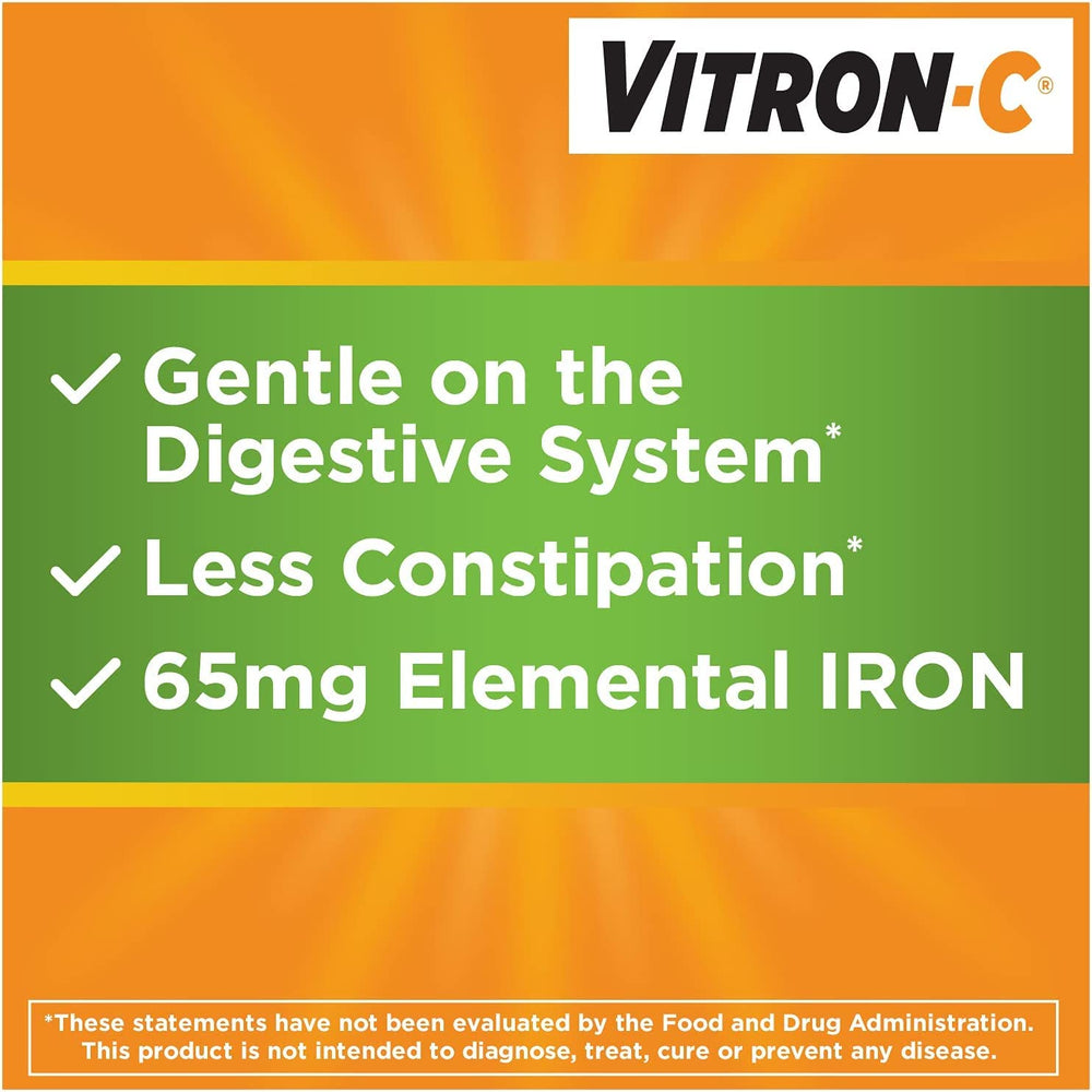 Three-pack Vitron-C box emphasizing value and ongoing iron supplementation.