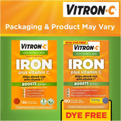 Vitron-C bottle highlights 125 mg Vitamin C for immune support.