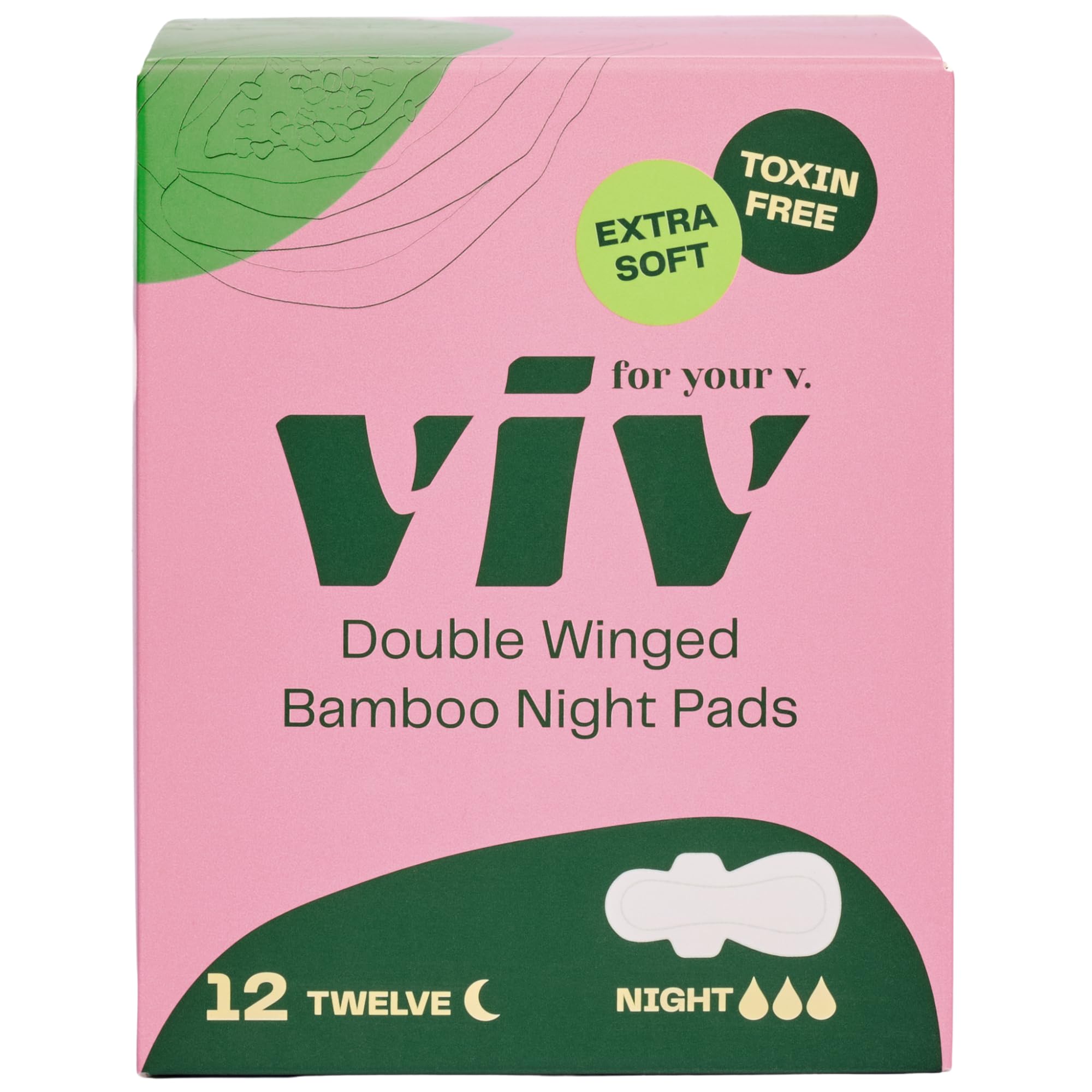 Viv for Your V bamboo overnight pad with wings offers secure night protection.