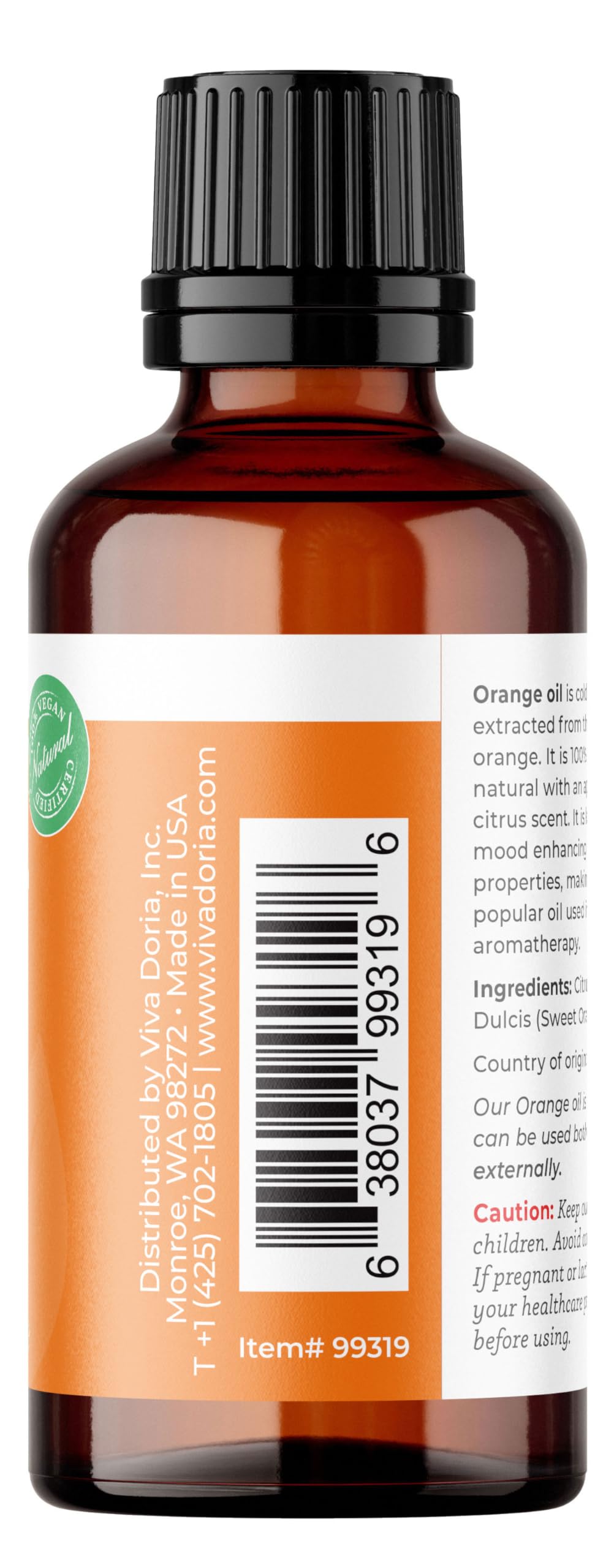 Viva Doria Aceite naranja dulce para cosmética y jabones artesanales