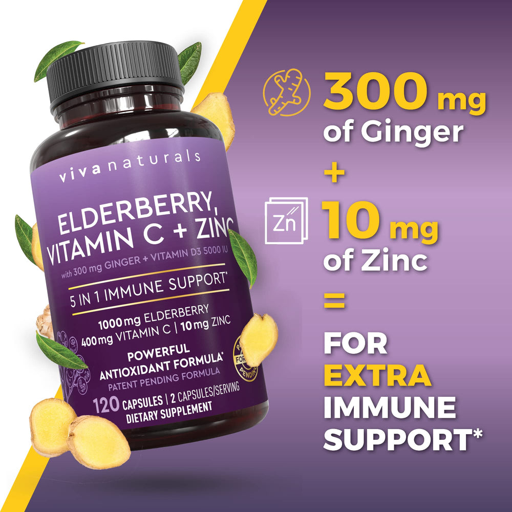 Viva Naturals elderberry per serving strength: 1000 mg extract