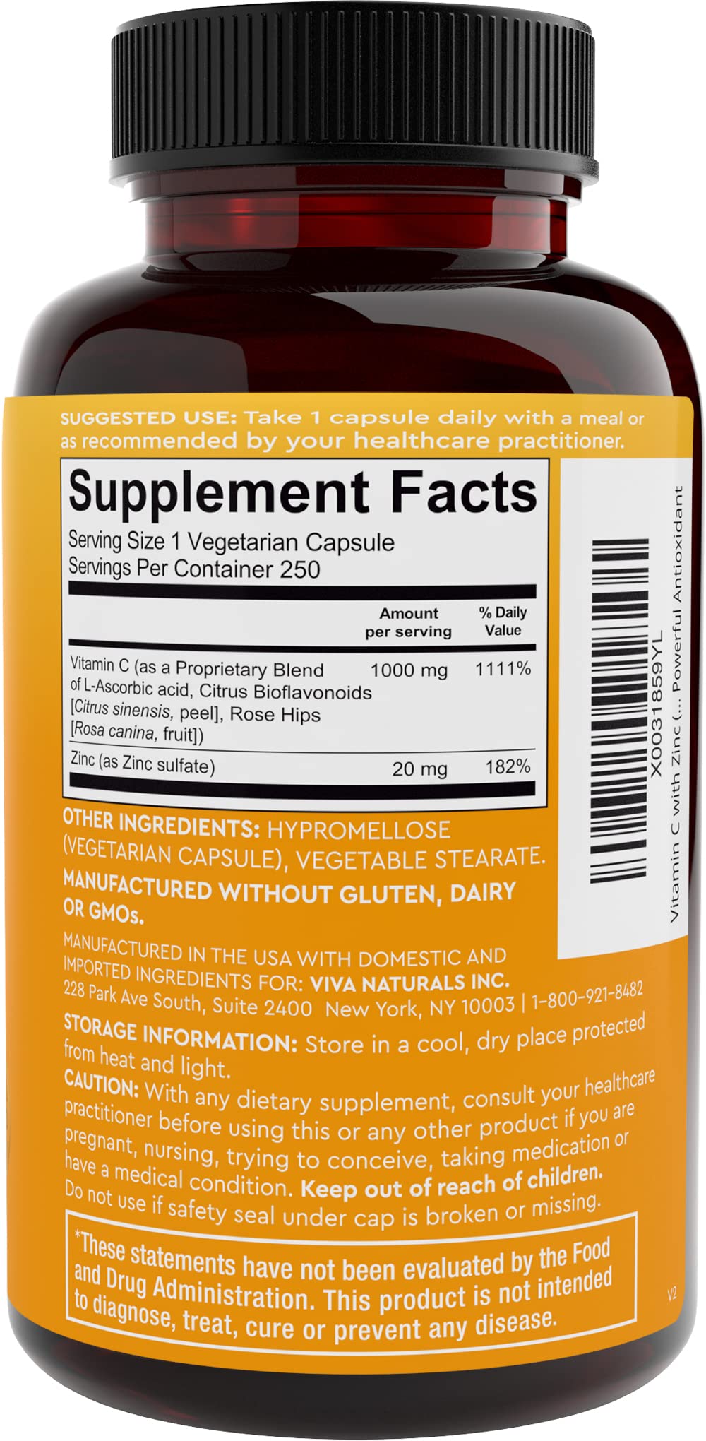 Viva Naturals rose hips and citrus bioflavonoids noted for antioxidant support