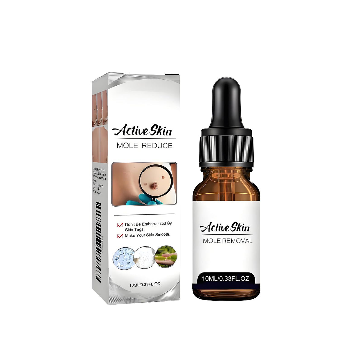 VivaBloom wart remover serum bottle for precise application on hands and feet, promoting smoother skin.