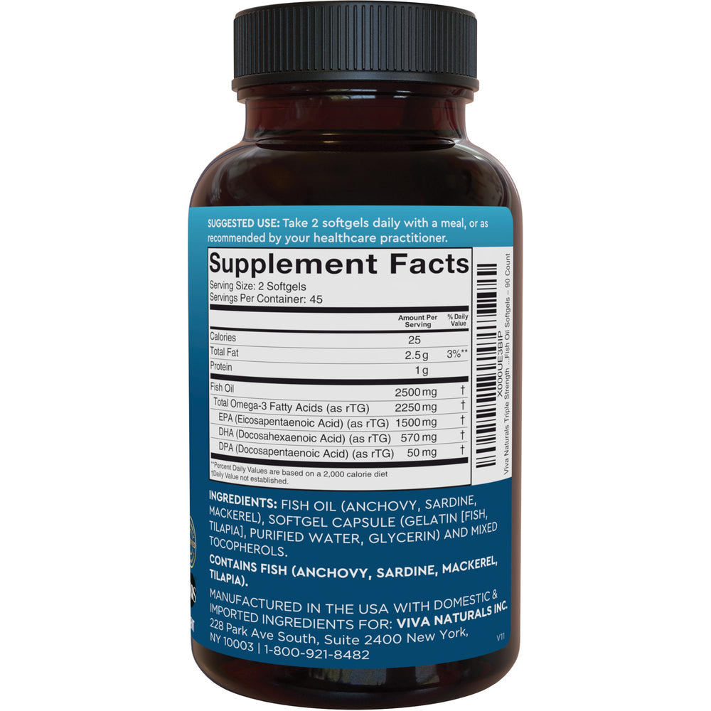 Viva Naturals omega3 IFOS 5-star seal on packaging.