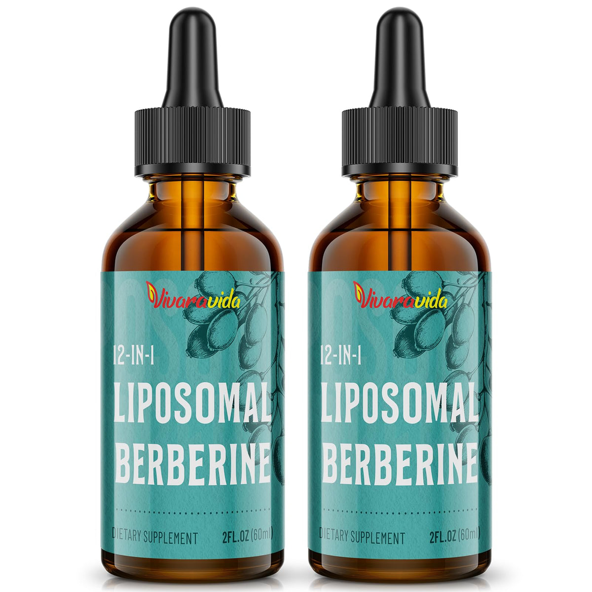 Vivaravida Berberine Drops bottle with a clean label for convenient daily use