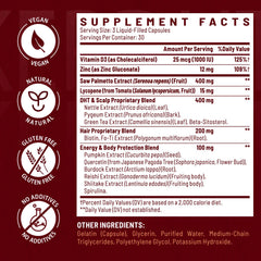 Vivaravida DHT Blocker capsules being poured demonstrates easy-to-swallow liquid-filled design