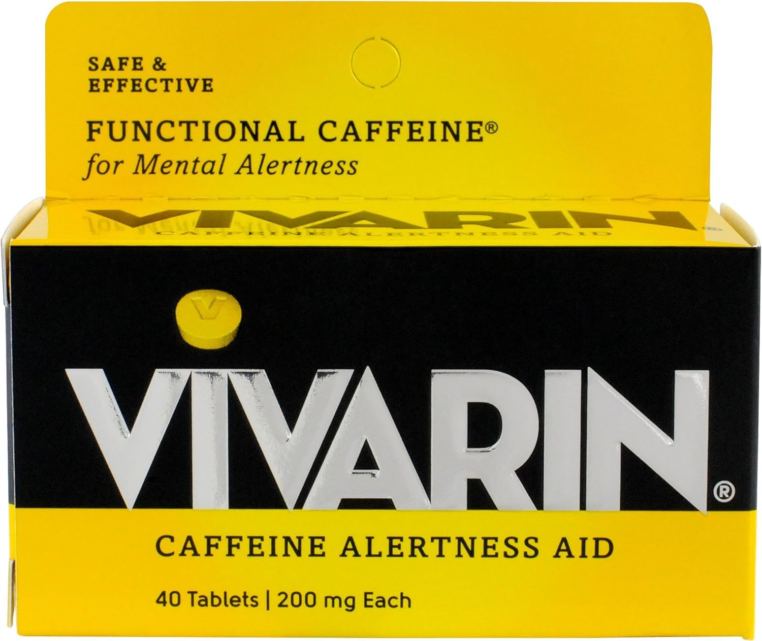 Vivarin alertness aid box front for quick focus support