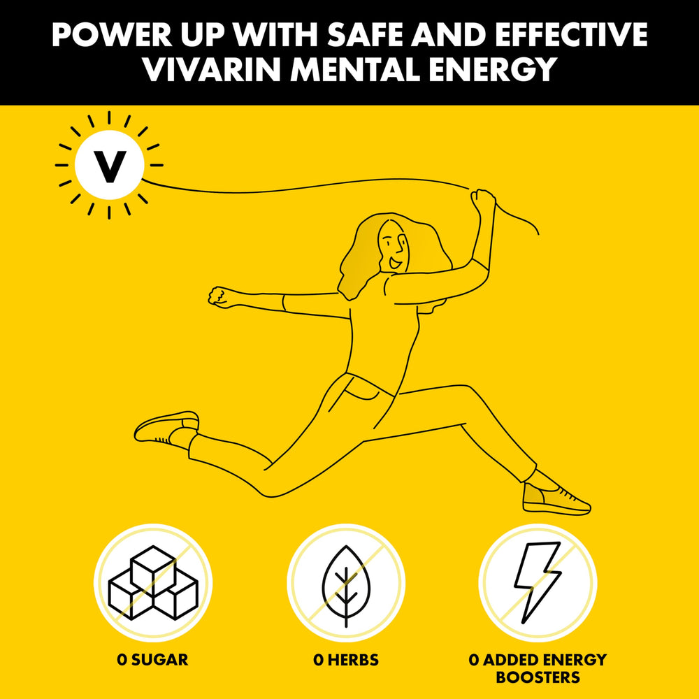 Vivarin on-the-go packaging for travel-friendly energy anytime.