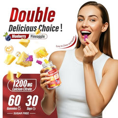 VivaVitalize gummies in blueberry and pineapple flavor for daily calcium boost.