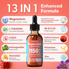 VivaVitalize magnesium taurate citrate liquid formula supports muscle function and calm focus.