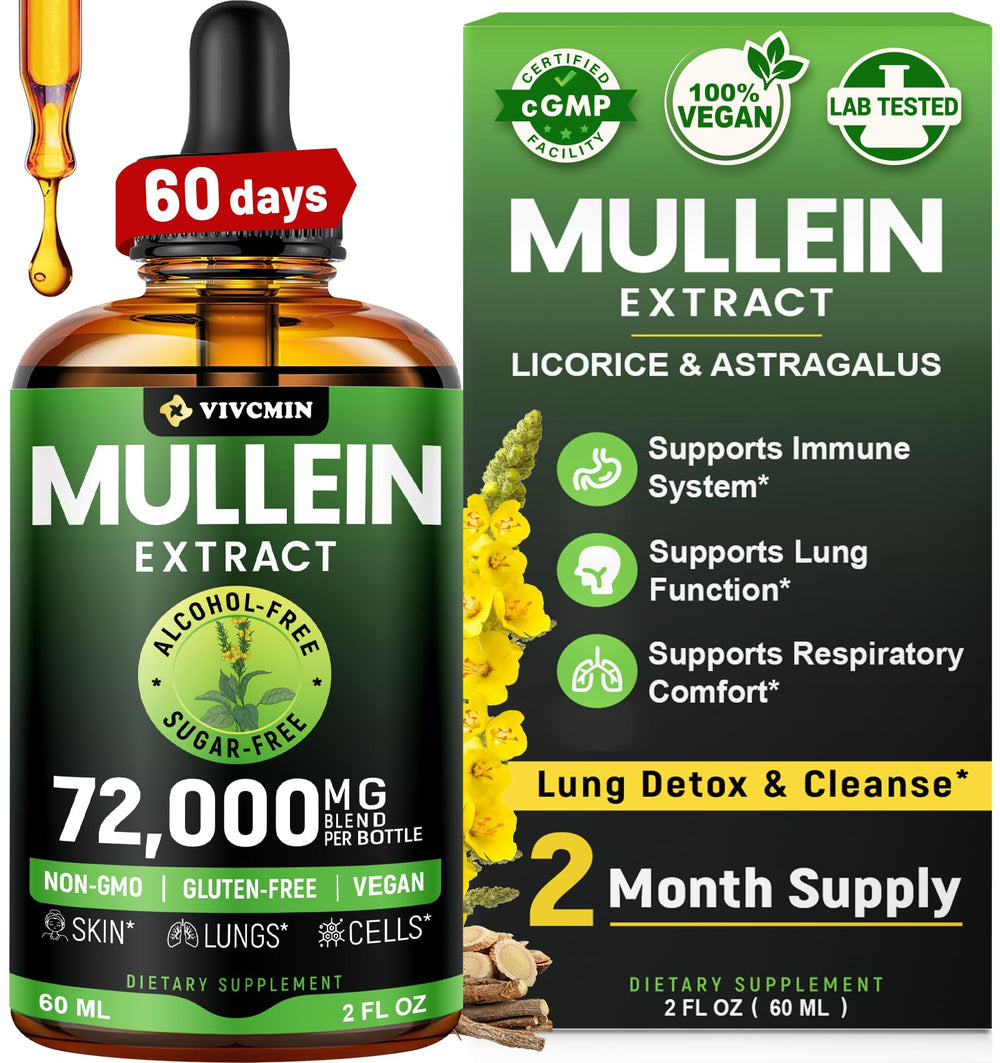 vivcmin Mullein Drops bottle for daily respiratory support