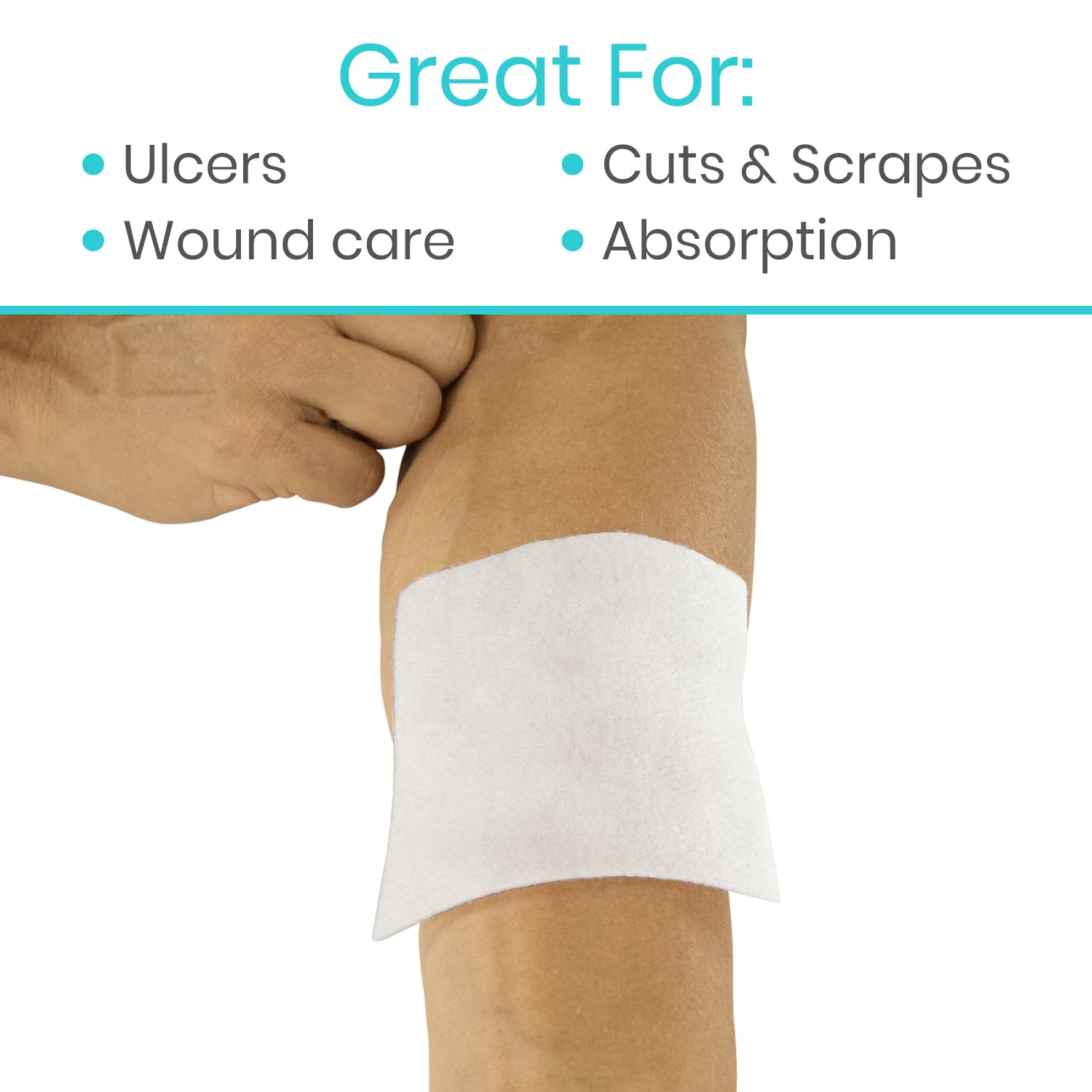 Vive Care 3x3 pads come in a 2-pack per wrap, ready for use.
