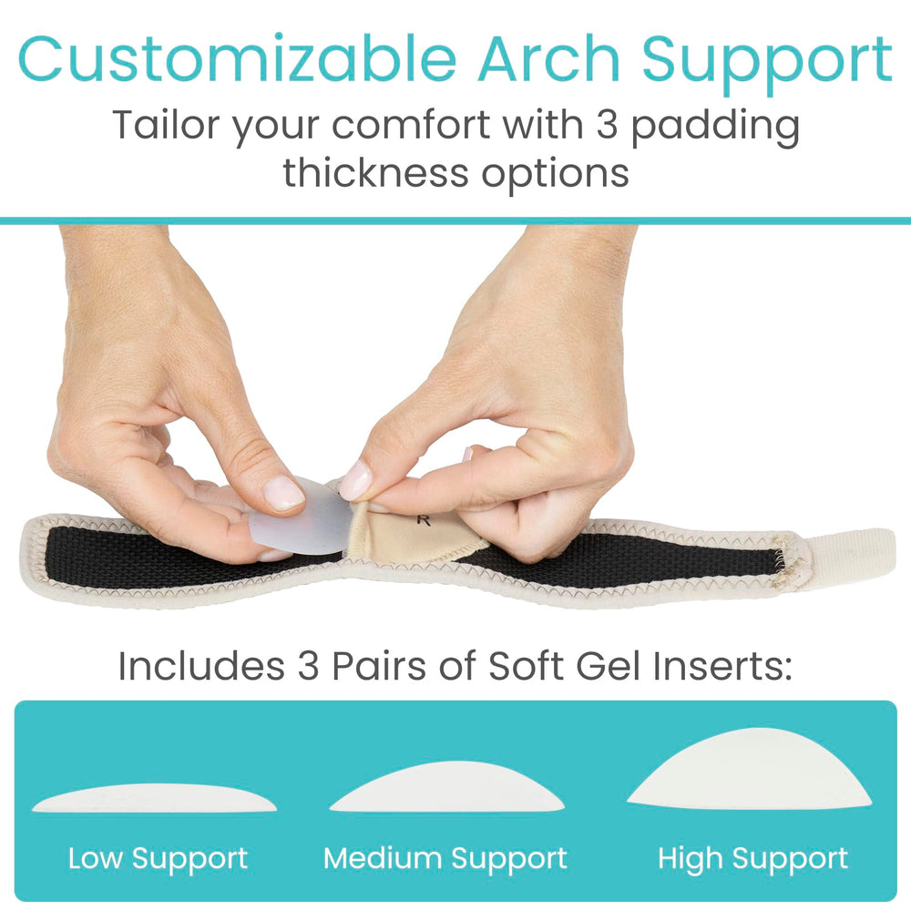 Vive compression strap design supports pronation and stability.