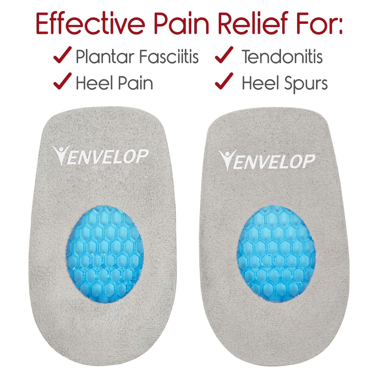 Close-up of Vive Envelop gel material for durable shock absorption and pain relief.