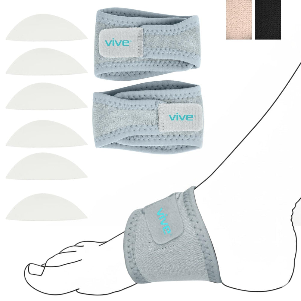 Vive foot arch brace with wrap strap provides adjustable support for daily walking.