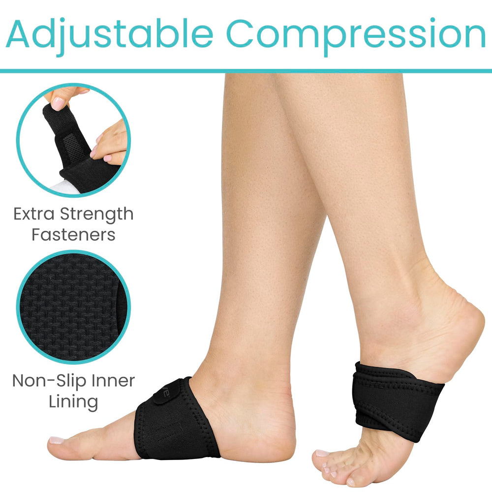 Vive Foot Arch Support Brace non-slip lining keeps the brace in place.