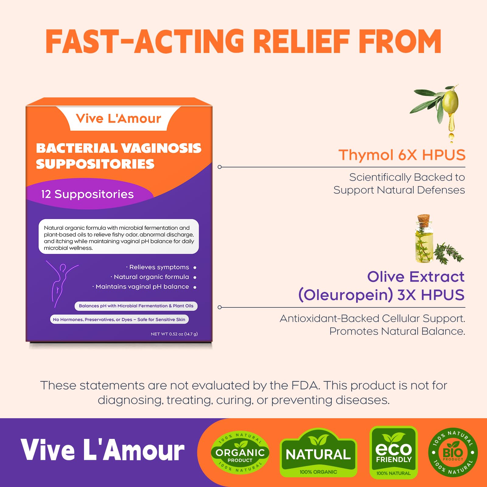 Vive L'Amour individually wrapped inserts for easy, discreet use.