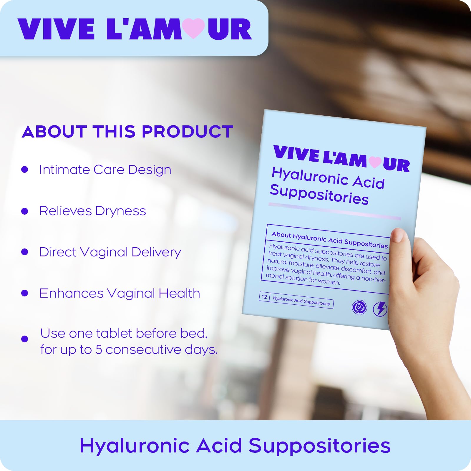 Vive L'Amour individual sachets show convenient packaging for first-time users.
