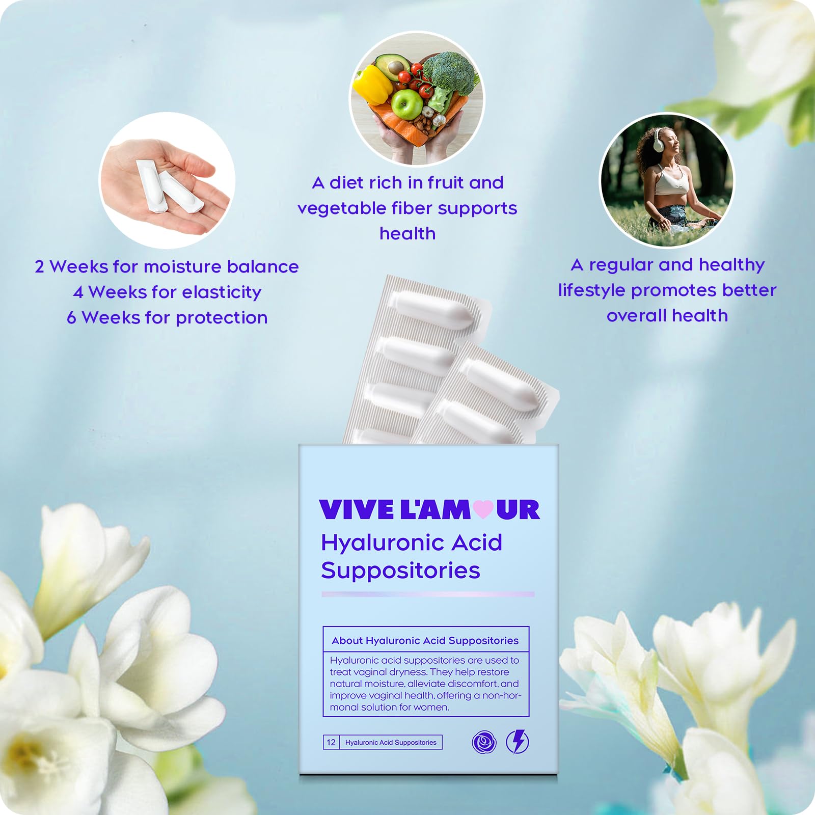 Vive L'Amour travel pack image suggests discreet, daily moisture support.