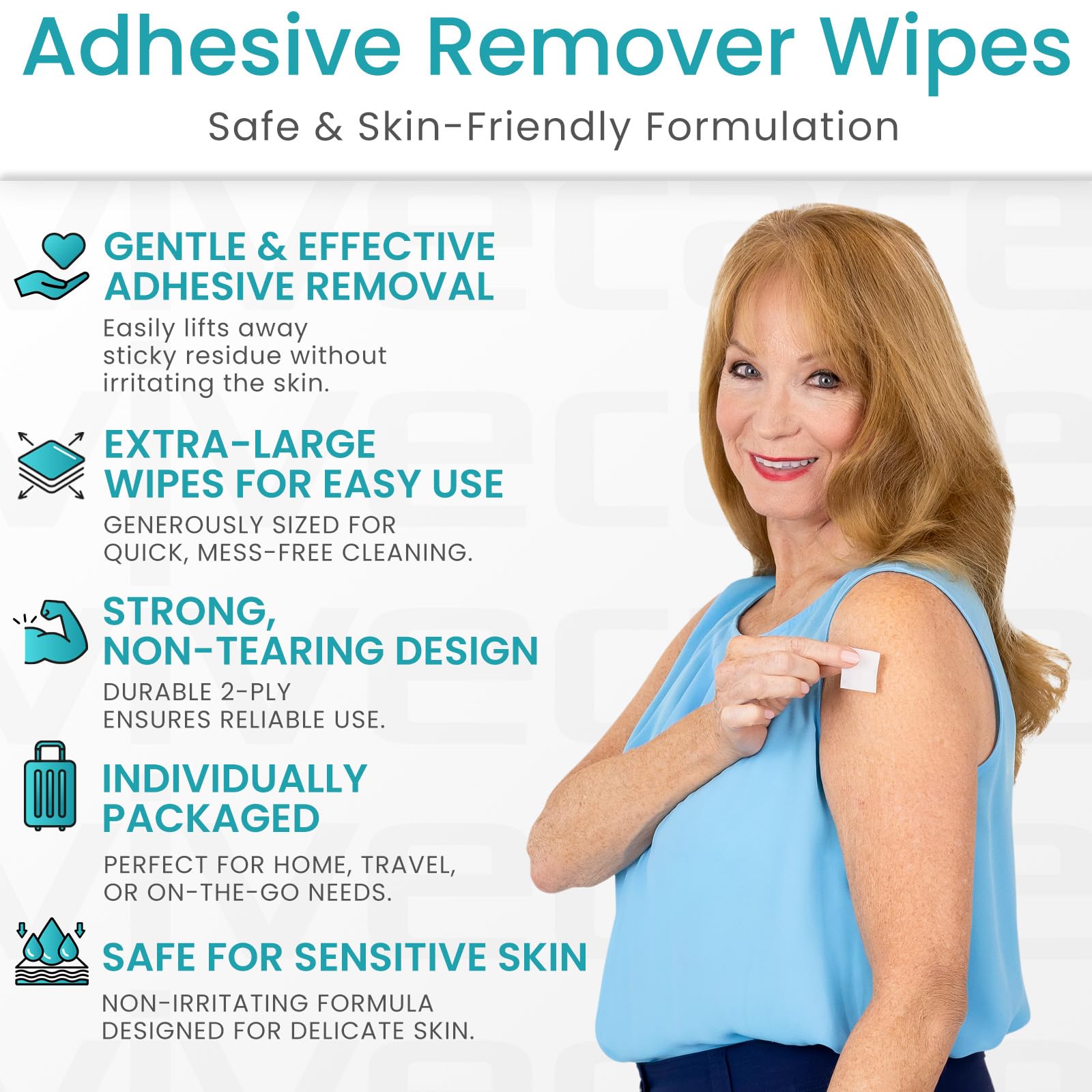 ViveCare wipe demonstrates skin-friendly adhesive removal