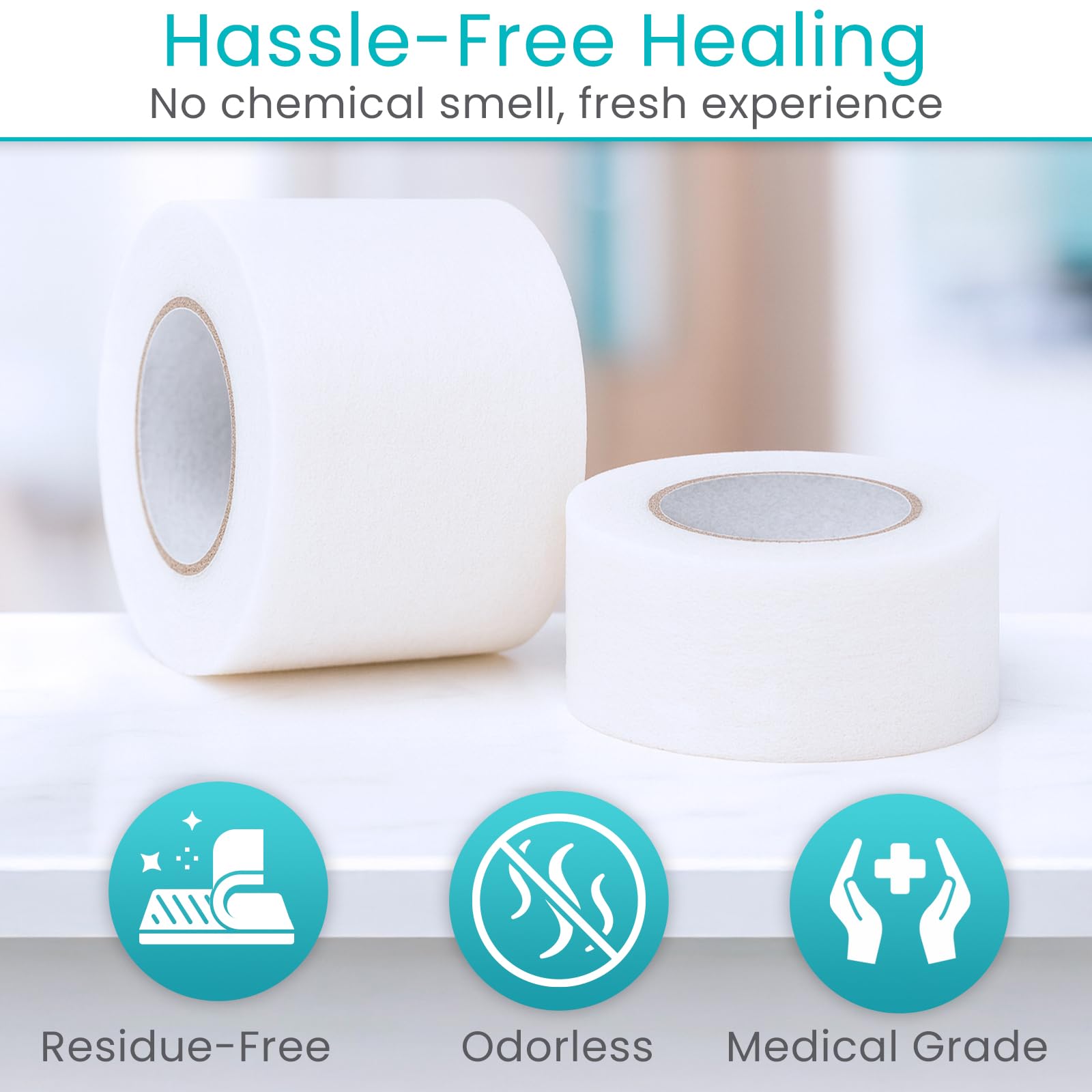 ViveCare dressings-and-gauze tape helps secure bandages with tidy margins