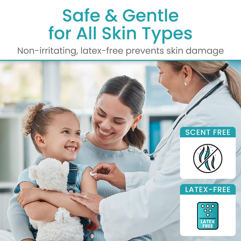 Vive Care Skin Prep Wipes barrier film application protects skin from residue