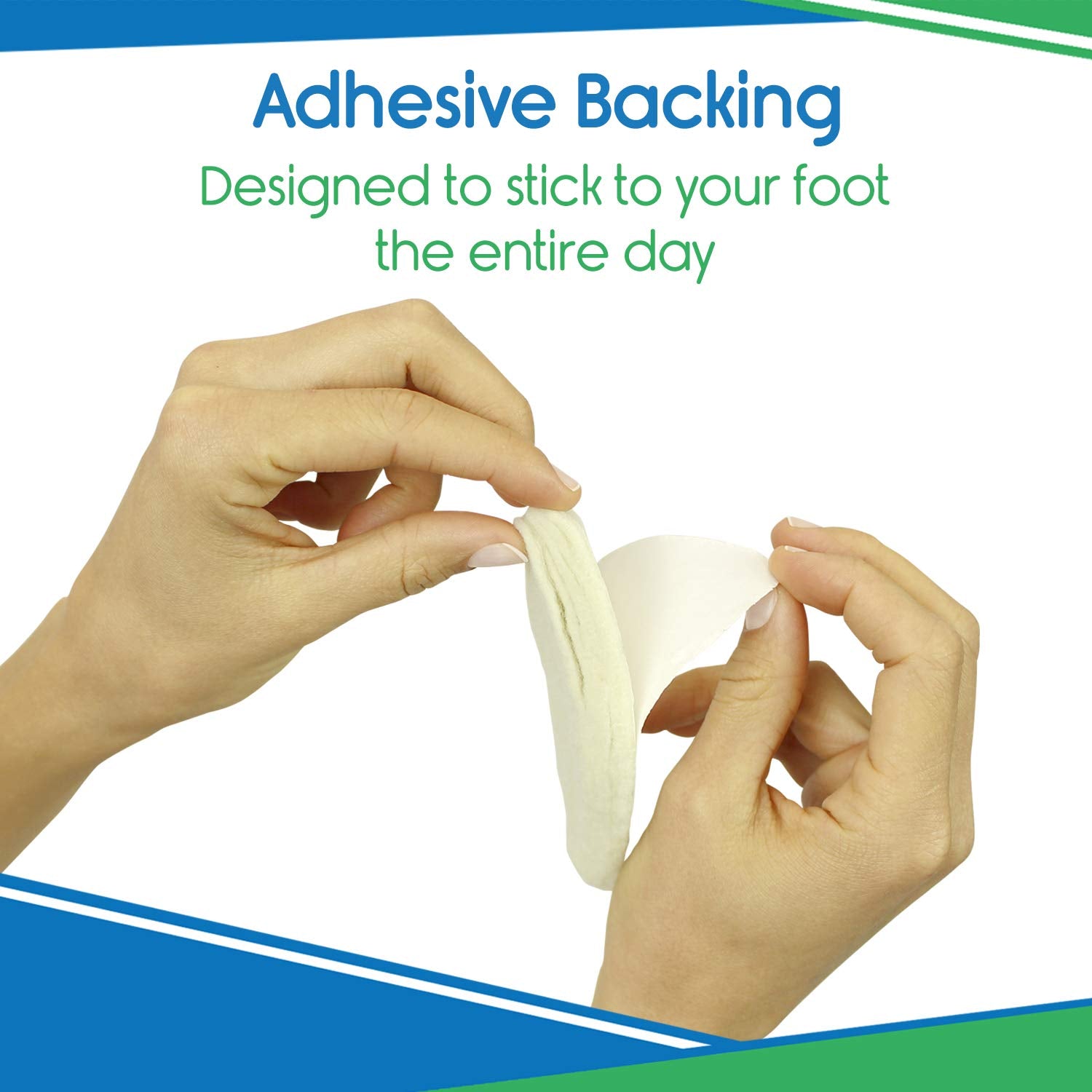0.5-inch thick arch pad supports arch alignment during daily activities.