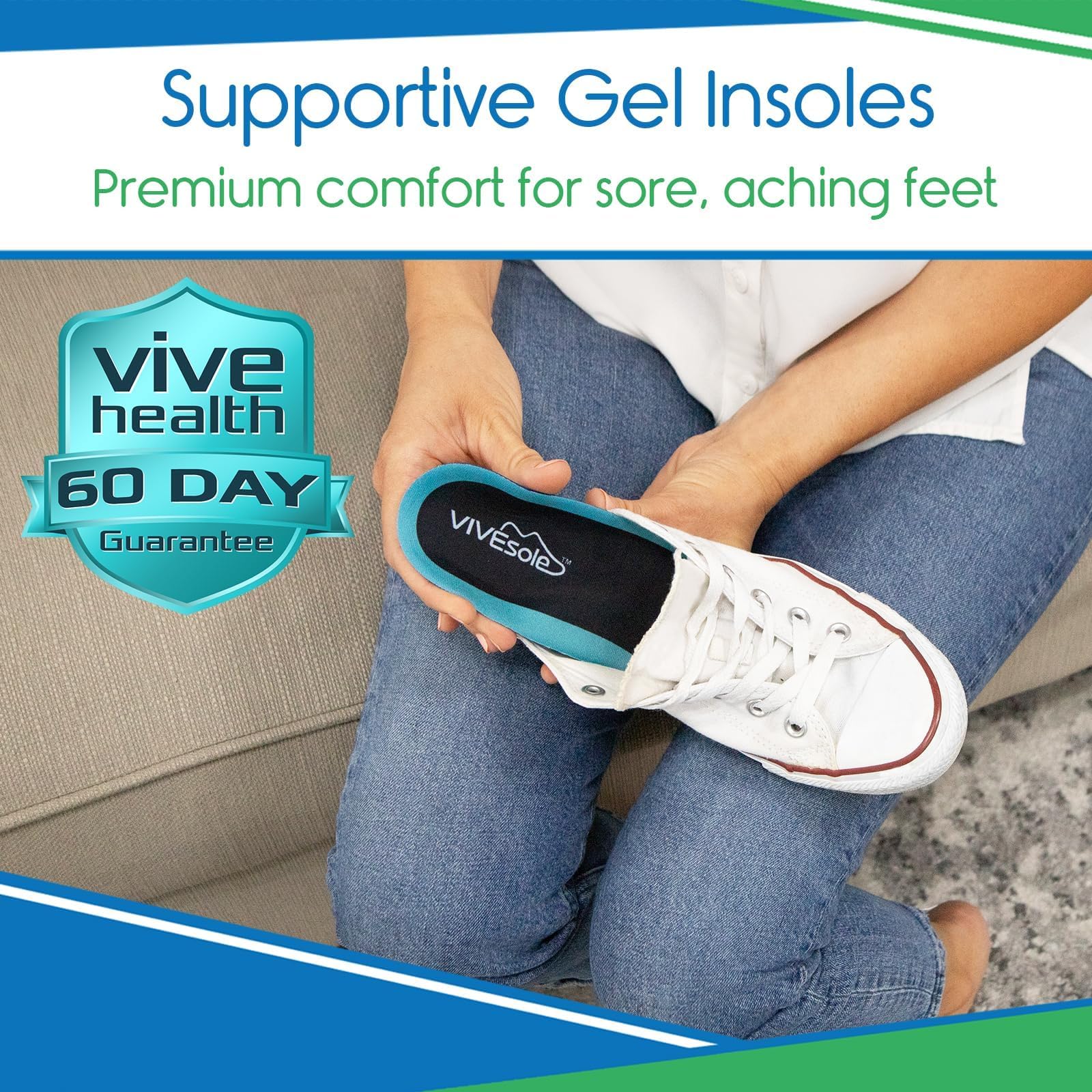 ViveSole trim-to-fit gel insoles adapt to any shoe for a custom fit