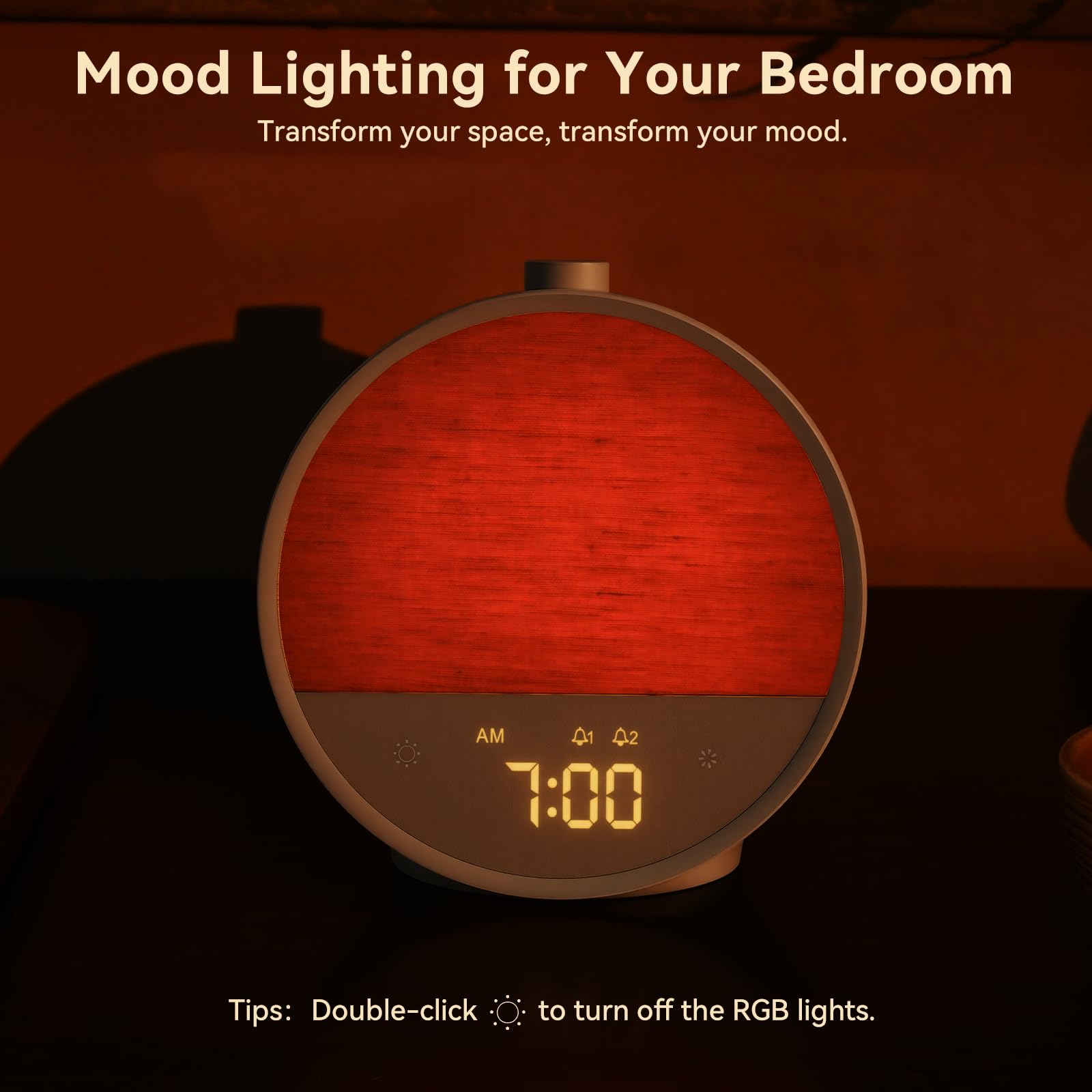 Vivilumens Sunrise Alarm Clock compact bedside design for small spaces