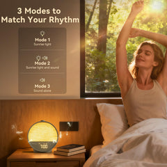 Vivilumens Sunrise Alarm Clock dual alarms for separate schedules