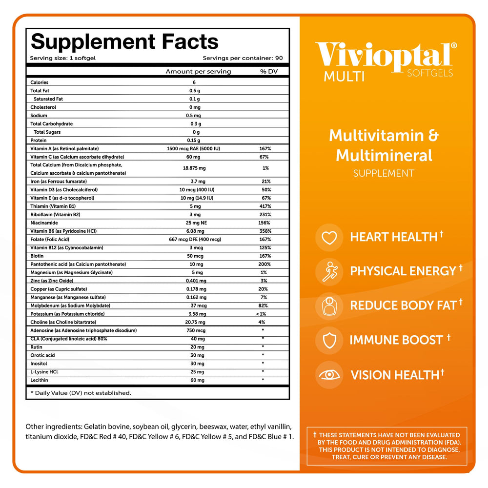 Vivioptal Multi box and bottle paired for easy on-the-go vitamins.