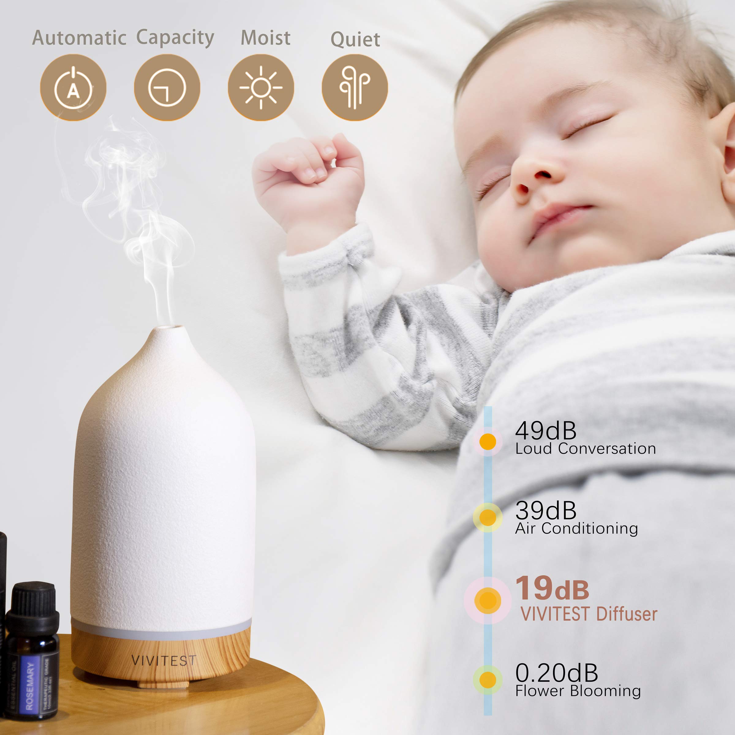 VIVITEST diffuser in silent operation for quiet evenings