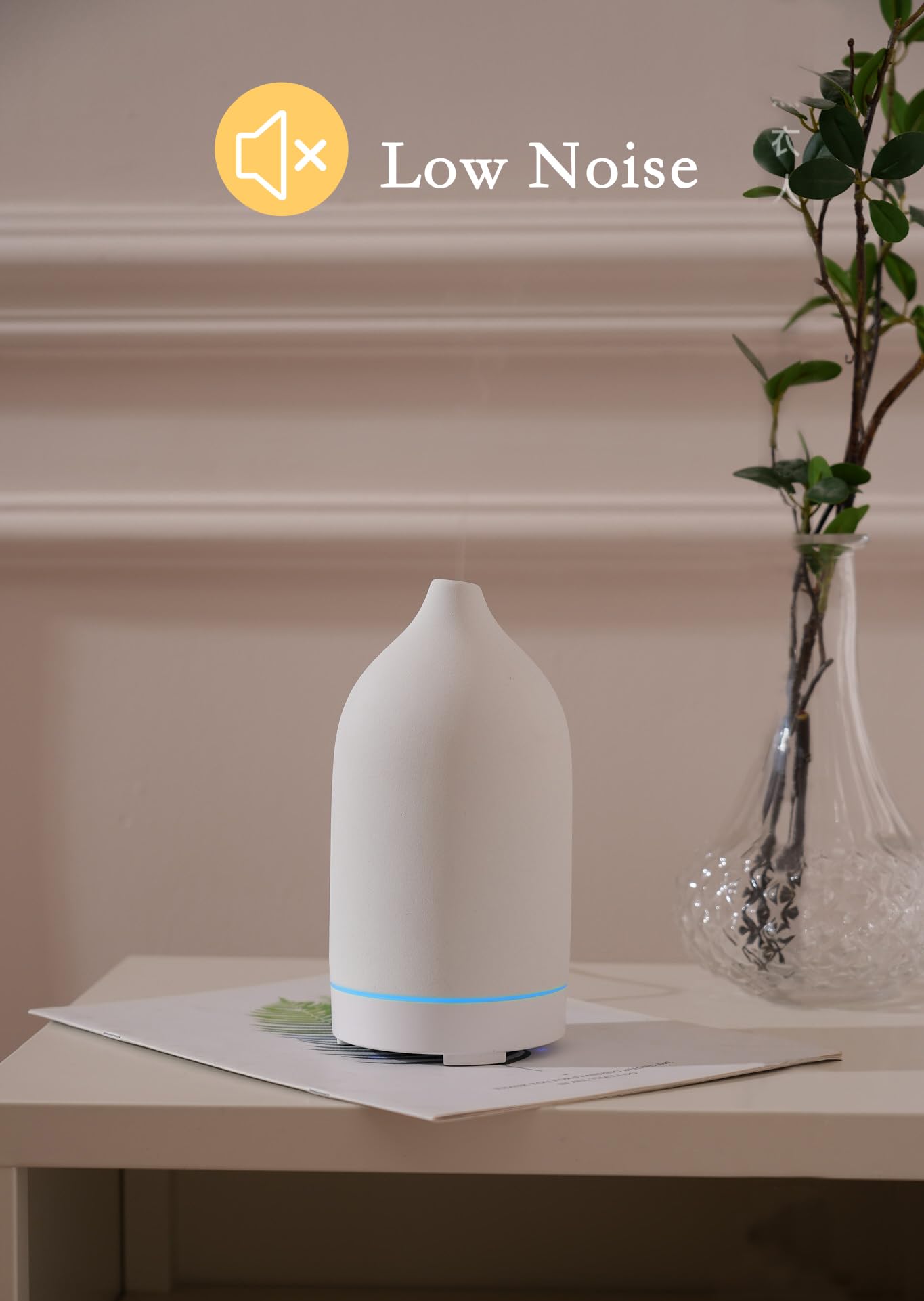 VIVITEST Stone Diffuser LED color options for customizable ambience